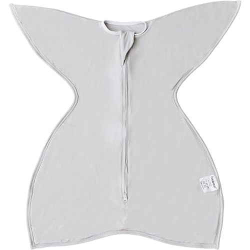 Transition Swaddle - Baby Wearable Blanket - Cozy Sleep Sack, Wrap with 2-Way Zipper - 95% Bamboo Viscose, 5% Spandex (CozyGrey, Small 4-8 Month)
