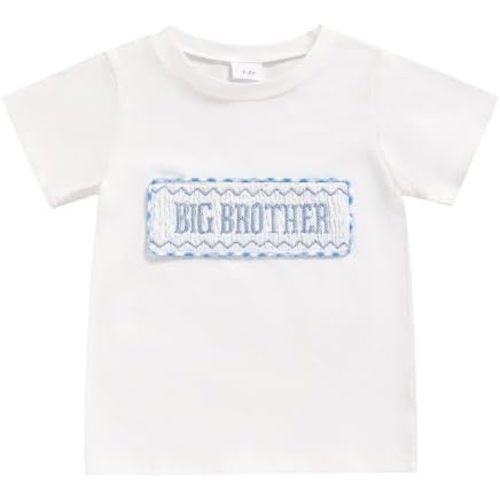 Baby Boy Clothes Big Brother T Shirt Toddler Boy Summer Cotton Short Sleeve Tops for 1-5T Baby Boy Outfits