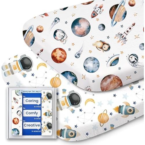 Bassinet Sheets for Baby Boy Girl, TotBasic Buttery Soft Universal Bassinet Fitted Sheet, Compatible with Halo, Mika Micky, Baby Delight, Dream On Me, Maxi COSI & More Bassinet Mattress