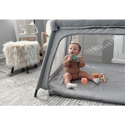 Newton Baby Fitted Sheets for Travel Crib & Play Yard Floor Pad (2-Pack) - Ultra-Breathable, Washable and Ultra-Soft, 100% Muslin Cotton, 34" x 48", Grey