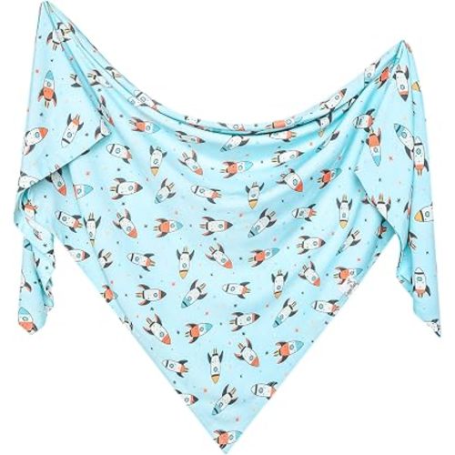 Copper Pearl Swaddle Blankets for Newborns | Soft Stretchy Receiving Blankets for Boys and Girls | Large 46 x 46 Inch Baby Blankets | Lightweight and Breathable Swaddles |Rocketeer Bamboo Swaddle
