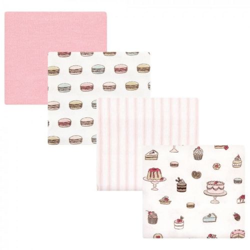 Hudson Baby Infant Girl Cotton Flannel Receiving Blankets, Sweet Bakery, One Size