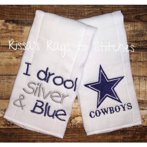 Cowboys burp cloth set