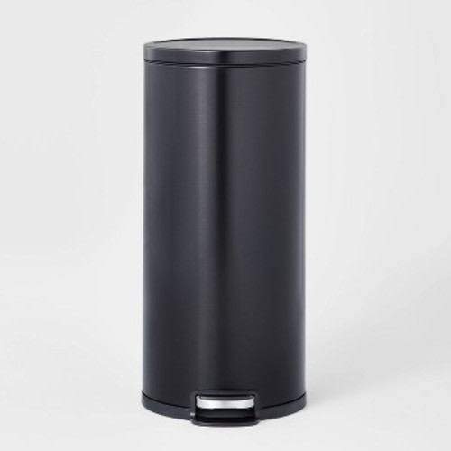 30L Round Step Trash Can - Brightroom™, Color: Black
