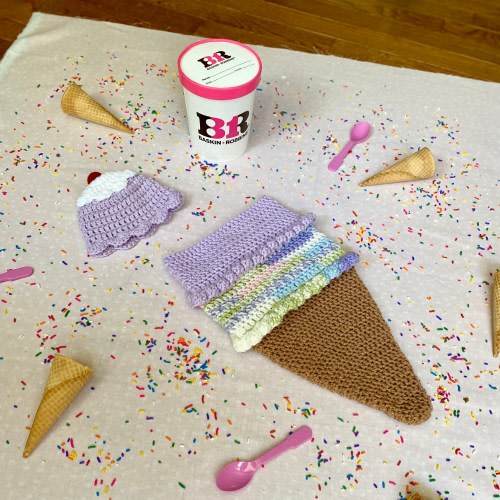 Ice Cream Cone Newborn Photography Prop ~ Crochet Ice Cream Sleep Sack ~ Gift for New Baby ~ Welcome Baby ~ Ice Cream Lover ~ Ice Cream Baby