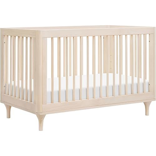 babyletto Lolly 3-in-1 Convertible Baby Crib - GREENGUARD Gold Certified Convertible Crib to Toddler Bed & Daybed - Wooden Baby Bed, 4 Adjustable Mattress Heights, Easy to Assemble - Washed Natural