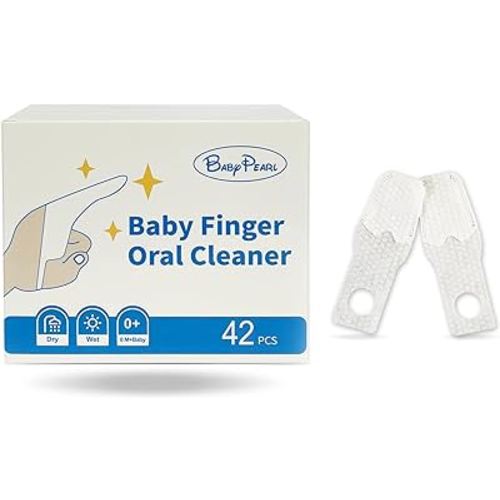 Baby Tongue Cleaner Newborn Finger Toothbrush, 42 Count Disposable Wet and Dry Use Baby Mouth Cleaner, Newborn Oral Care Clean 0-36 Months Toddler Teeth, Gums, Tongue Coating