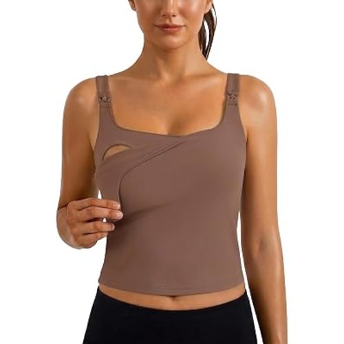 Ecavus Women's Nursing Bras for Breastfeeding Tank Tops with Built in Bra