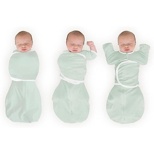 SwaddleDesigns Organic 6-Way Omni Swaddle Sack, Arms Up Swaddle for Newborn, More Options to Calm Startle Reflex, Improves Sleep, Small, 0-3 mo, 6-14 lbs, Soft Jadeite