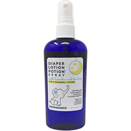 MoonDance Soaps Diaper Lotion Potion Cleansing Spray, 4 Oz Tea Tree & Lavender, Natural No-Rinse Cleanser and Moisturizer for Baby's Bottom