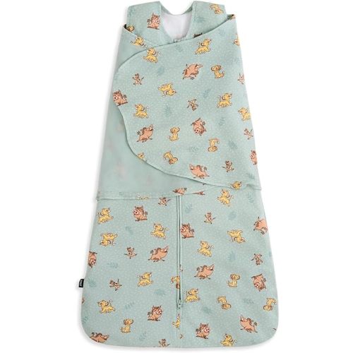 HALO 100% Cotton Sleepsack Swaddle, 3-Way Adjustable Wearable Blanket, Newborn, TOG 1.5, Lion King Friends