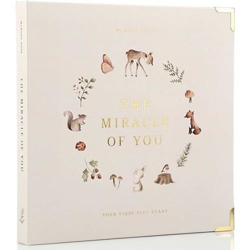 Keepsake Baby Memory Book for Boys and Girls – Timeless First 5 Year Baby Book – Neutral Journal Scrapbook or Photo Album - Record a Milestone for Every Event from Birth to Age 5