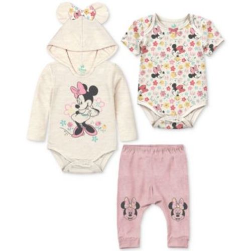 Baby Girls 3-Pc. Minnie Mouse Bodysuits & Joggers Set