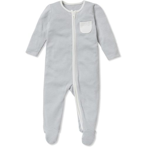 MORI Baby Unisex Clever Pajamas with Two Way Zip - Comfort Breathable Jumpsuit Footed Nightwear for Toddler Boys and Girls