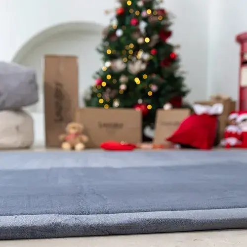 Loungey Cloudey Mat Coral Fleece Shadow - Large | Baby Bunting AU