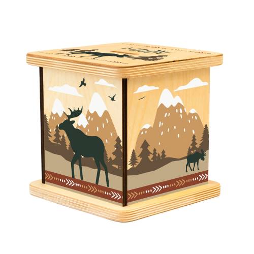 Moose Piggy Bank, Personalized Coin Bank, Wooden Piggy Bank, Educational Toy, Woodland Nursery, Christmas Gift for Boy, Little Explorer
