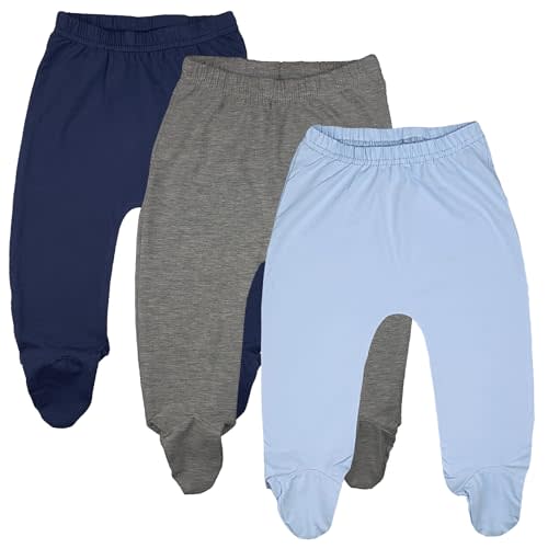 123 Bear Baby Soft Cotton Spandex Pants with Feet