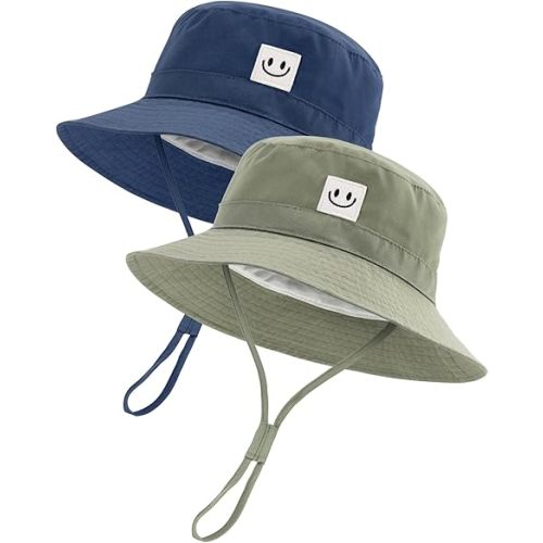 FURTALK Baby Sun Hat Smile Face Toddler Boys Girls Bucket Hat 0-5 Years Kids UPF 50+ Sun Protection Summer Hats
