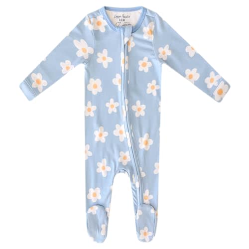 Copper Pearl Zip-Up Footie Baby Pajamas – Soft Newborn Onesies for Boys & Girls, Tag-Free with Two-Way Zipper Baby Sleepers for Newborn - 24 Months, Della