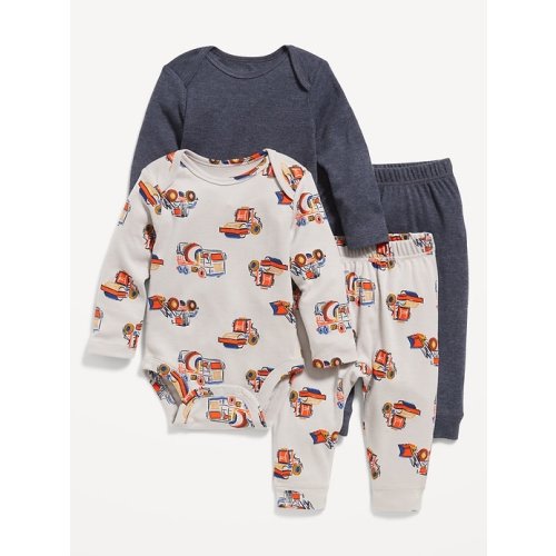4-Piece Long-Sleeve Bodysuit and Leggings Set for Baby