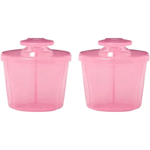 Dr. Brown's Baby Formula Dispenser with Snap-On Lid for On-The-Go Feedings,Milk Powder Dispenser for Traveling with Infant,Pink Pack of 2