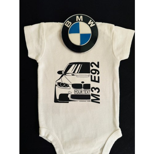 BMW Car Bodysuit, BMW M3 E92 Coupe Kids Tshirt, BMW 3 Series Infant Clothing Bmw Baby One Piece Car Enthusiast Bmw Fans Youth Tshirt Apparel