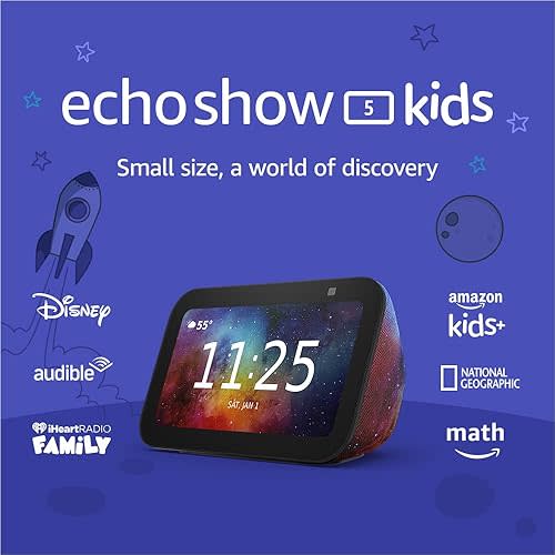 Amazon Echo Show 5 Kids (newest model), Designed for kids, with parental controls, Includes 1 year of Amazon Kids+, Galaxy