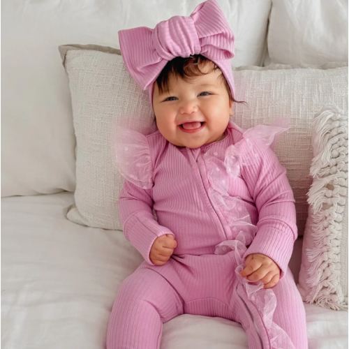 Ribbed Baby Jumpsuit - Forever Loved Zip One Piece - Pink Sorbet – Before & Ever