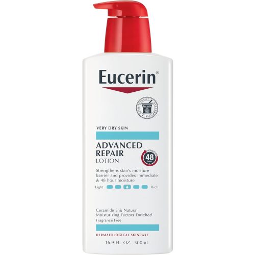 Eucerin Advanced Repair Body Lotion for Very Dry Skin, Unscented Lotion Formulated with Ceramides, 16.9 Fl Oz Bottle
