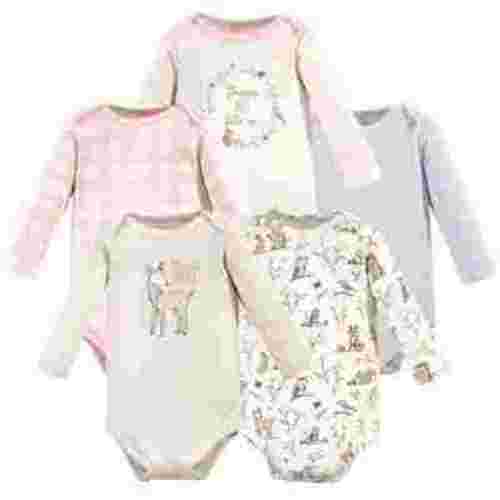 Hudson Baby Cotton Long-Sleeve Bodysuits, 5-Pack, Newborn- 24 Months