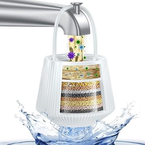 Bathtub Water Filter for Baby & Family, KDF-55 Bath Filter Removes Most Chlorine, Lead, Fluoride and Heavy Metals | Softens Hard Water, Improves Skin, Hair and Nails | Upgrade Bath Filter for Tub