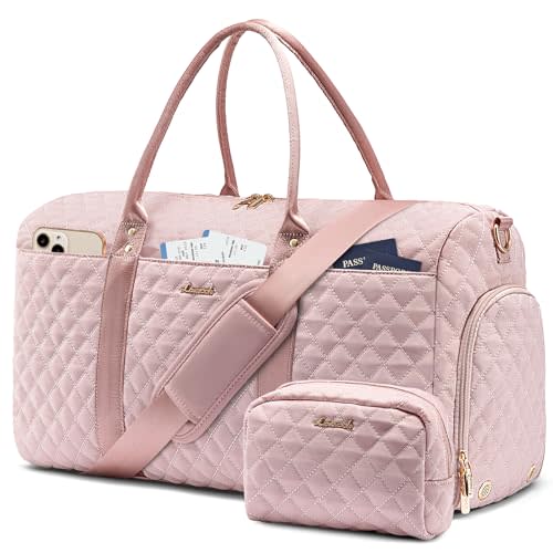 LOVEVOOK Travel Duffle Bag,Carry on Overnight Bag with Shoe Compartment,Weekender Bags for Women with Toiletry Bag,Gym Duffel Bag with Wet Pocket,Hospital Bags for Labor and Delivery