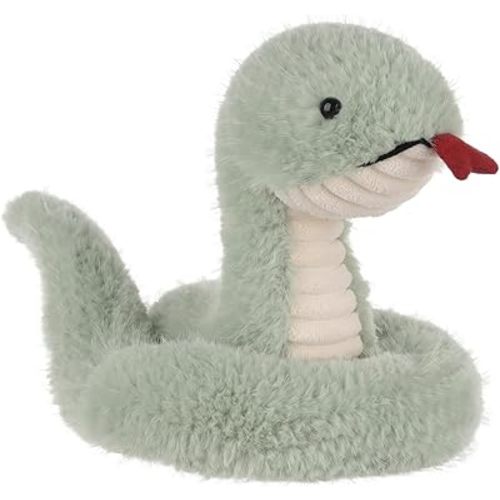 Apricot Lamb Snake Plush Stuffed Animals for Kids, Soft Cute Plushies Toys for Baby Girl and Boy, Fluffy Snake Light Green 9.9 Inches