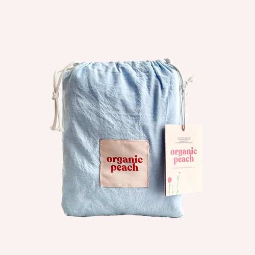 Waterproof Fitted Sheet - Washed Blue