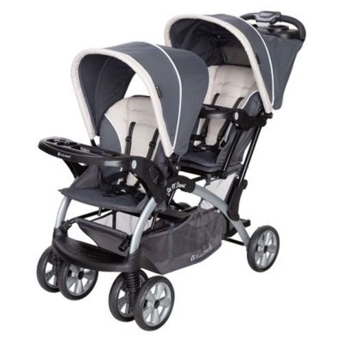 Baby Trend Sit N' Stand Multi-Use Easy Fold Travel Toddler and Baby Double Stroller with Safety Harness and Storage Basket