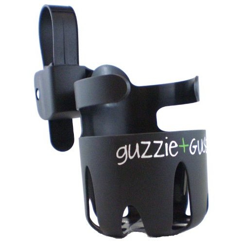 guzzie+Guss Universal Cup Holder, for Strollers, Wheelchairs, Mobility Walkers, Bikes, Camping Chairs. Easy, No Tool, Install with Anti-Slip Sleeve, Fits Wide Variety of Drink Containers, Black