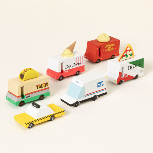 Food Truck & City Traffic Wooden Toy Sets