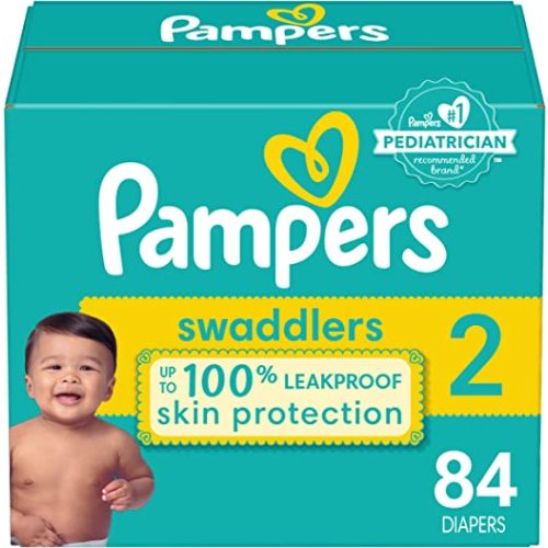 Pampers Swaddlers Newborn Diaper Size 2 84 Count - Size 2 (Pack of 84)