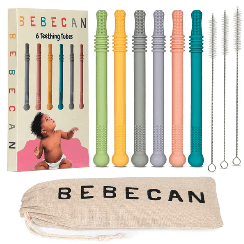 BEBECAN Teething Tubes – 6 Safe, Colorful Baby Soothers | BEBECAN