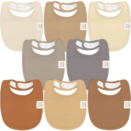 8-Pack Organic Baby Bibs - Terracotta