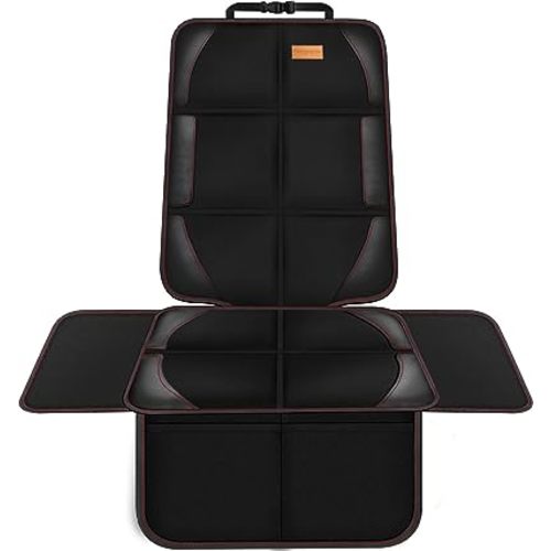 Car Seat Protector, 1 Pack, Thickest Padded 600D Fabric Padding, Waterproof, Durable, Anti Slip Backing, Child Seat Protection, Suitable for Babies, Toddlers, Children(Black 1)