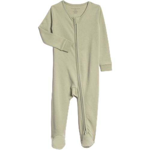 Colored Organics Baby Zip-Up Footed Sleeper with 2-Way Zipper - Newborn Organic Cotton Pajamas