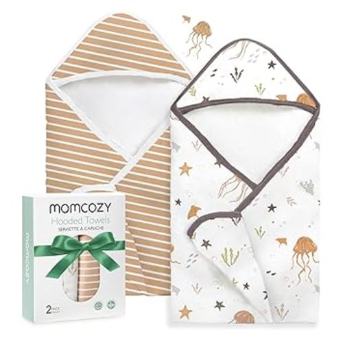 Momcozy Baby Towel, Hooded-2 Pack Soft Bath Towel Set