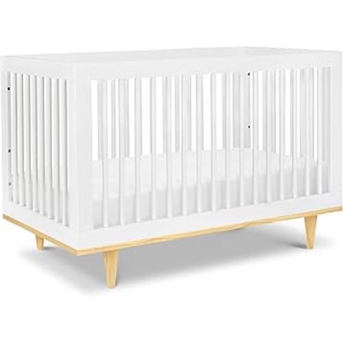 daVinci Marley 3-in-1 Convertible Baby Crib - GREENGUARD Gold Certified Convertible White Finish & Natural Legs Baby Crib to Toddler Bed, Daybed - Easy to Assemble - with 4 Adjustable Mattress Heights