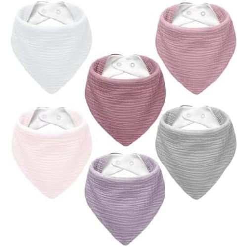 Muslin Baby Bibs,Soft Triangular Baby Bandana Drool Bibs for Baby Boy Girl,Solid Colors Bib for Drooling Teething