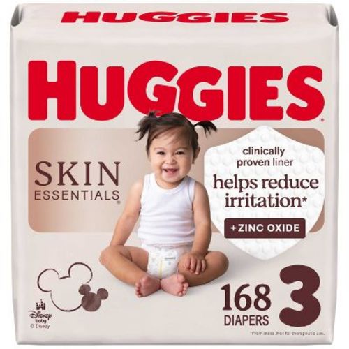 Huggies Skin Essentials Dermatologist Approved Diapers - Size 3 - 168ct