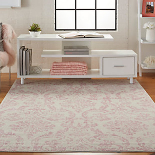 Nourison Jubilant White And Pink 5'x7' Area Rug