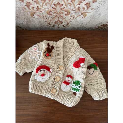 Baby Christmas sweater, New Year kids santa, cookies Knitwear Sweater, Children's Christmas Shirt, Baby Christmas Gift, holiday outfit