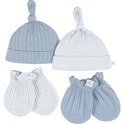 Caps and No Scratch Mittens Set
