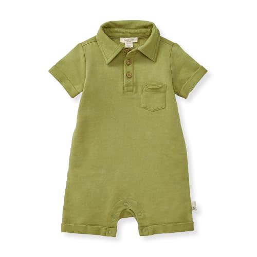Burt's Bees Baby Polo Rompers, 100% Organic Cotton One-piece Coverall and Layette Set